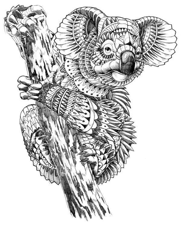zentangle coloring pages of animals - photo #16