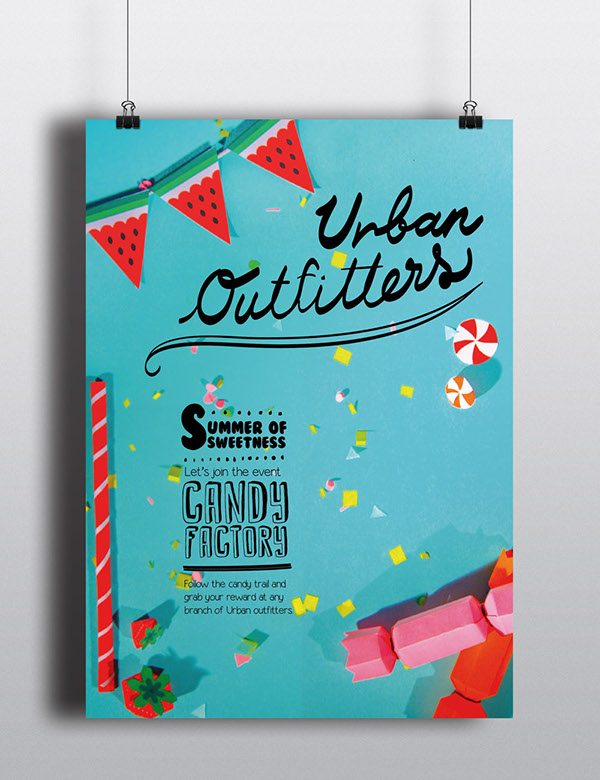 Posters and window display design for Urban Outfitters