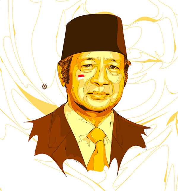 Soeharto, Tracing, illustration