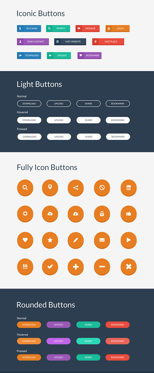 Flat And Clean Button Pack