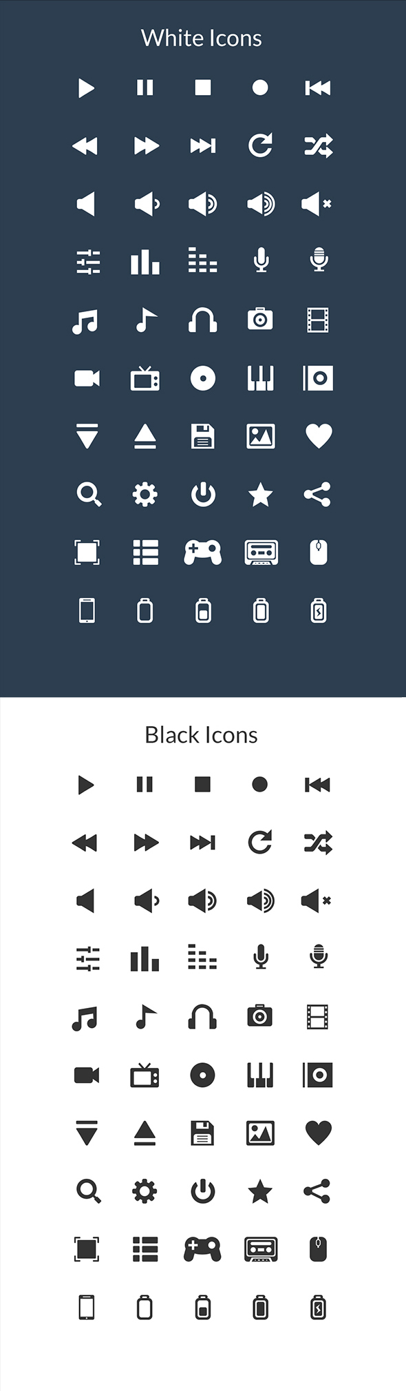 50 Multimedia Icon Set