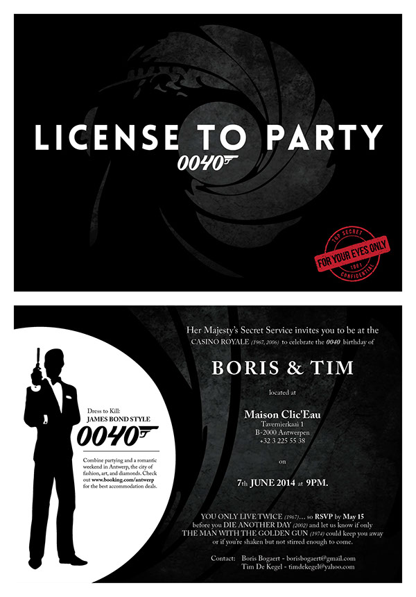 James Bond Birthday Invitation on Behance