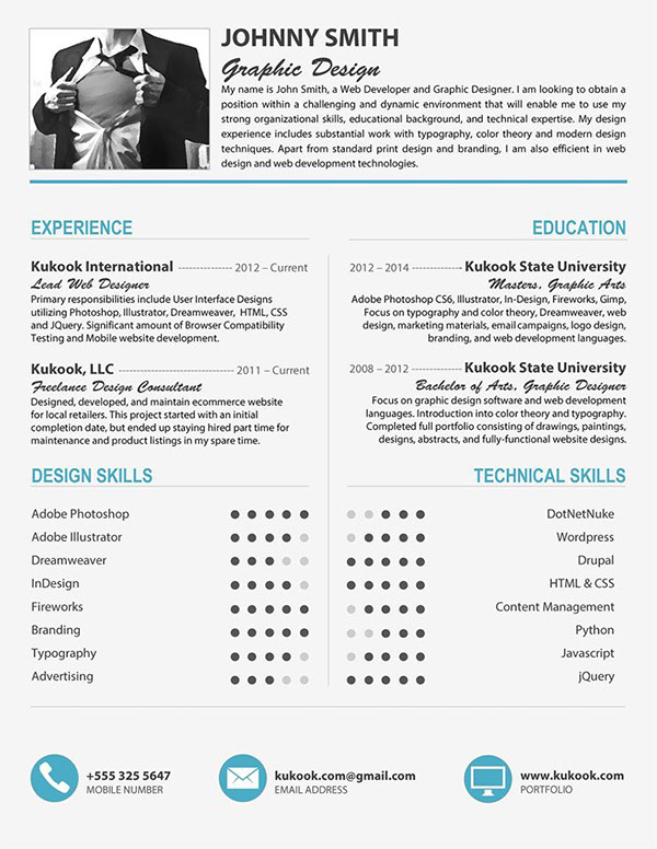 cool cv template in grey  blue on behance