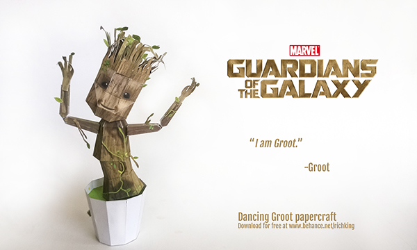 Guardians of the Galaxy Papercraft Dancing Baby Groot