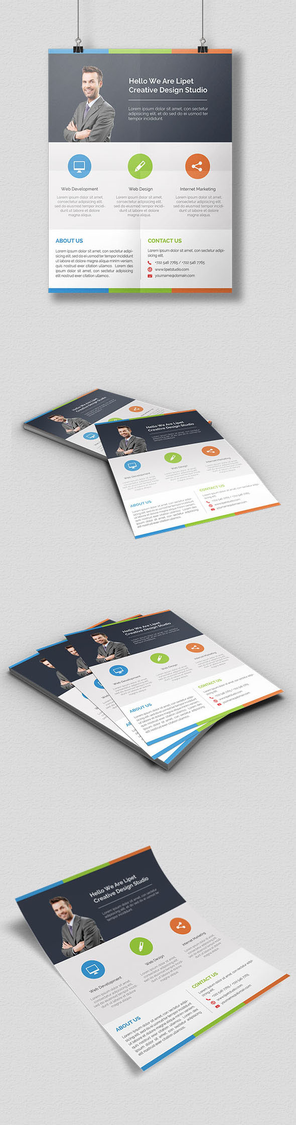Freebies: Clean Corporate Flyer Free PSD
