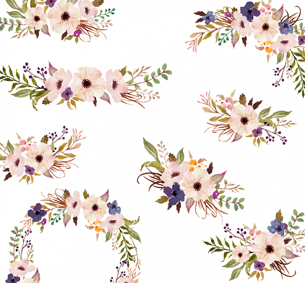free watercolor flowers clipart - photo #24