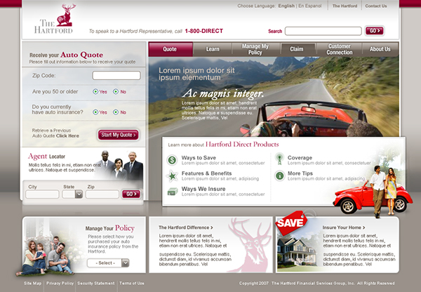 ... insurance website a front end for their backend auto insurance quote
