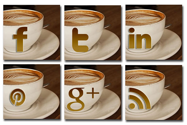 Coffee and Social Media Icons