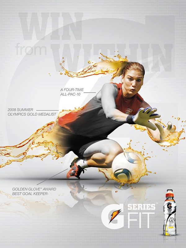 Gatorade G-Series Advertising Ad - Hope Solo on Adweek Talent Gallery