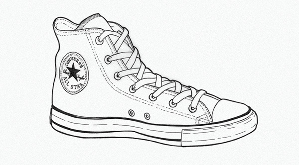 converse sneakers drawing