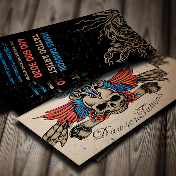 Tattoo Business Cards 14+ Tattoo Business Card Templates in Word, PSD