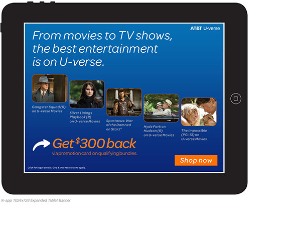 AT&T U-verse Mobile Banners on Internet Movie Database on Behance