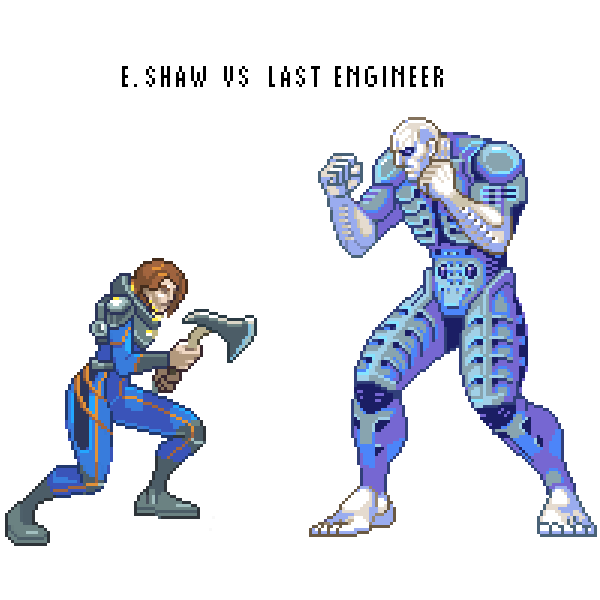 Elisabeth Shaw versus Last Engineer Retro Pixel Fighting game
